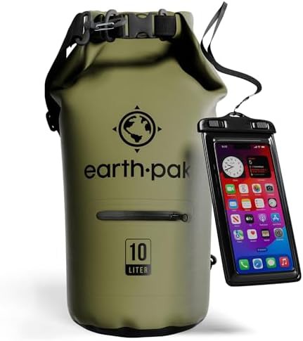 Grey zippered pockets dry bag 10L