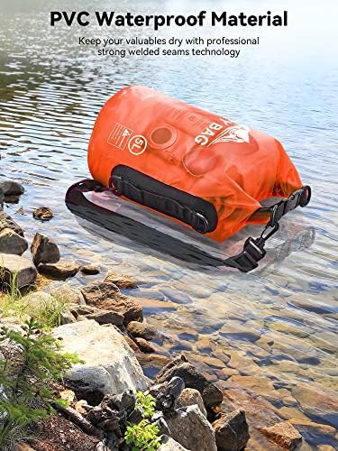 Orange ten liter dry bag with phone case — photo 3
