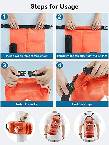 Orange ten liter dry bag with phone case — photo 5
