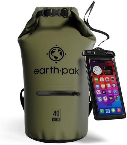 Zippered pvc dry backpack 40l in blue