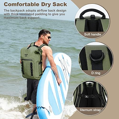 Green TPU floating dry bag backpack — photo 4