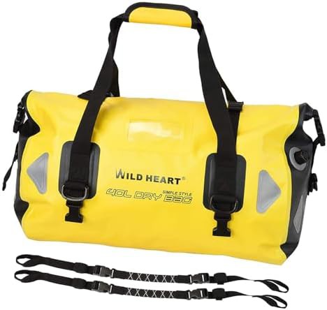 Yellow forty liter motorcycle dry duffel