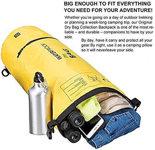 Yellow floating dry bag with zip pockets — photo 3