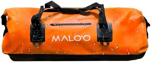 Orange 100 liter heavy duty dry duffel