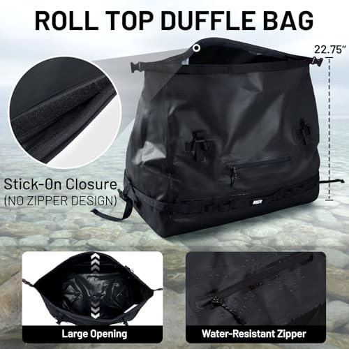 Large black waterproof duffel bag backpack — photo 4