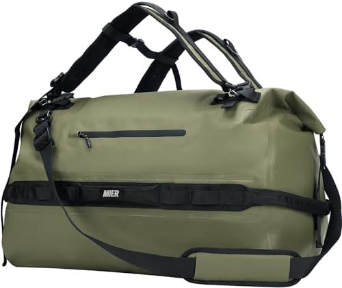 Army green waterproof duffel bag backpack