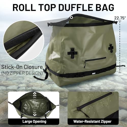 Army green waterproof duffel bag backpack — photo 4