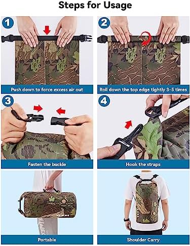 Camouflage five liter dry bag with whistle — photo 4