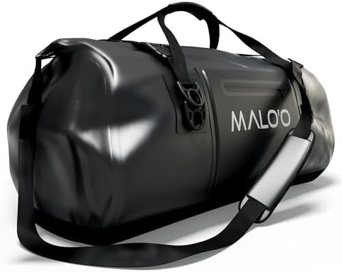 Black 100 liter roll top marine duffel