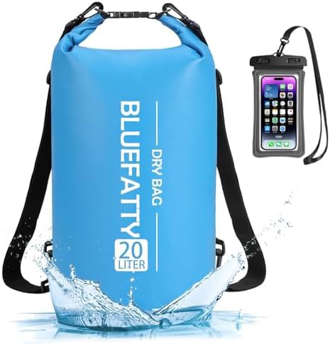 Blue floating roll top backpack 20 liter