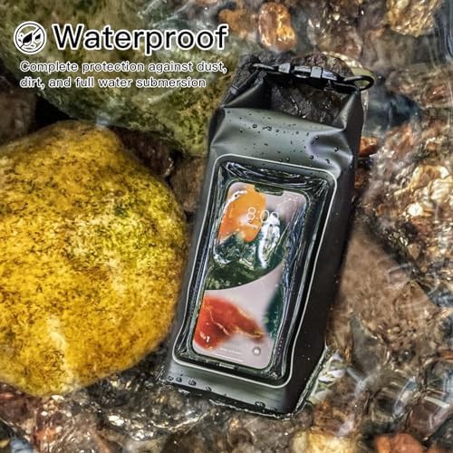 Black dry bag with clear phone pouch — photo 3