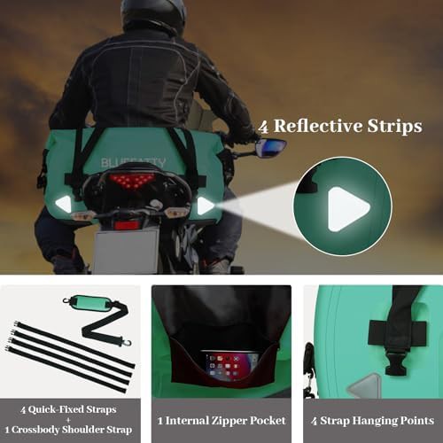 Ocean green motorcycle duffel 50 liter — photo 3