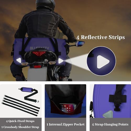 Blue motorcycle dry duffel 70 liter — photo 3