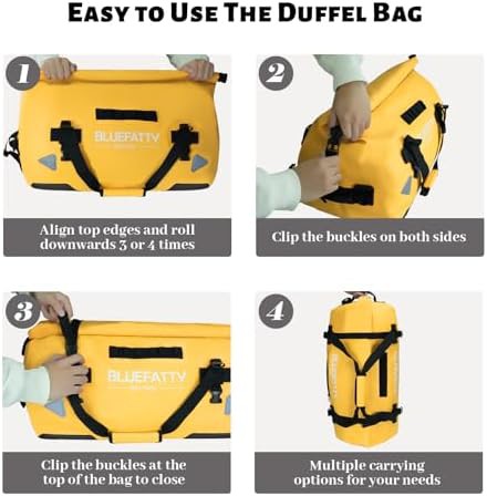 Yellow heavy duty dry duffel 70 liter — photo 4