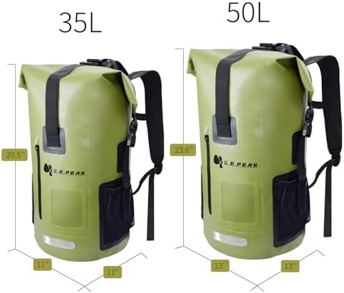 Green PVC thirty liter dry backpack — photo 5