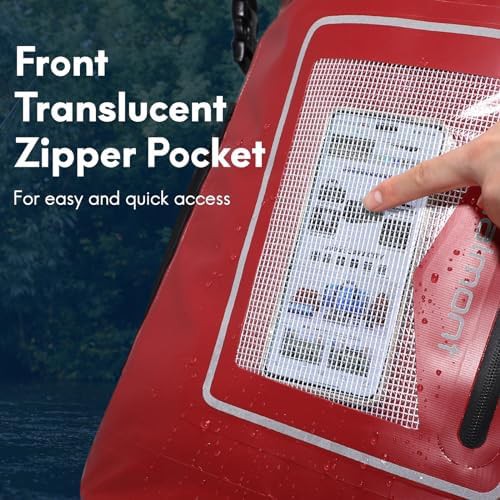Red 30l floating roll top dry backpack — photo 4