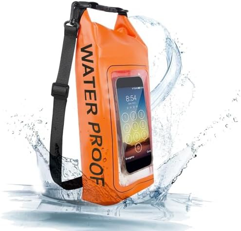 Orange two liter waterproof pool bag