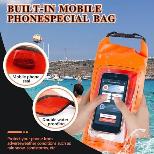 Orange two liter waterproof pool bag — photo 4