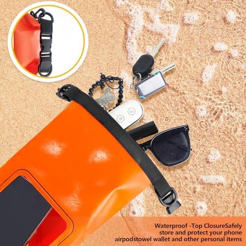 Orange two liter waterproof pool bag — photo 5