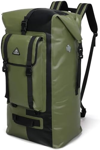 Army green black 100l marine dry backpack