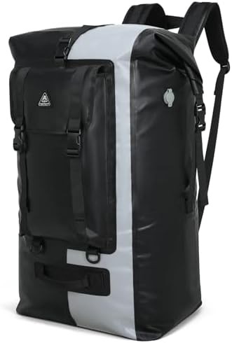 Black grey 100l heavy duty dry backpack