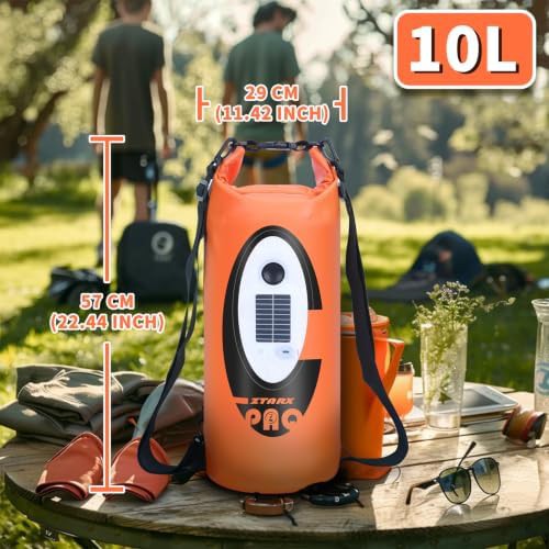 Orange 10 liter roll-top dry bag backpack — photo 4