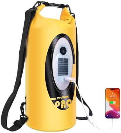 Yellow 10 liter roll-top dry bag backpack