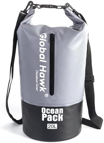 Gray waterproof bag for kayaking and fishing