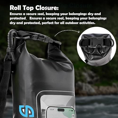 Black submersible waterproof dry pouch 2L — photo 3