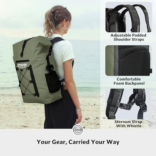 Heavy duty green floating dry backpack — photo 3