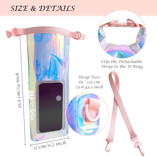 Iridescent roll top waterproof phone pouch — photo 4