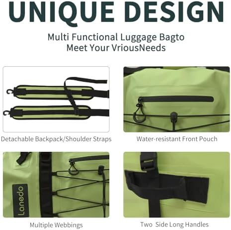 Green PVC waterproof fishing duffel bag — photo 4