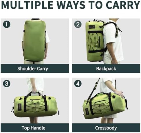Green PVC waterproof fishing duffel bag — photo 5