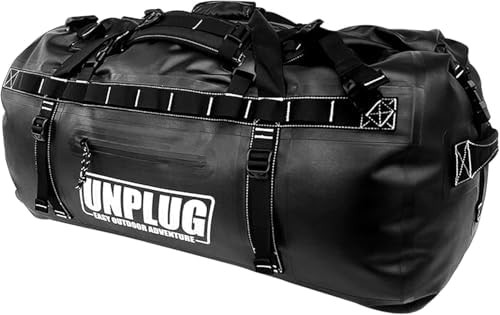 Black heavy duty sixty five liter duffel