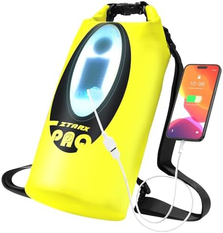 Neon yellow 20 liter roll-top dry backpack