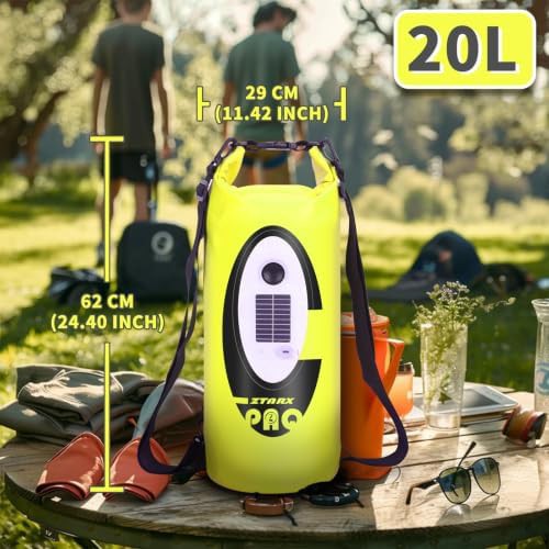 Neon yellow 20 liter roll-top dry backpack — photo 4