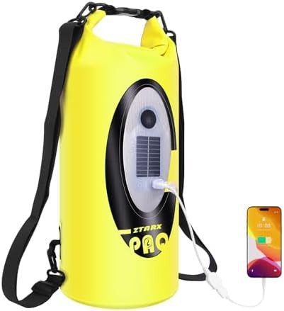 Neon yellow 10 liter dry bag backpack