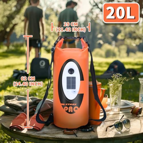 Orange 20 liter roll-top dry backpack — photo 4