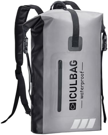 Grey waterproof kayaking backpack 20 liter