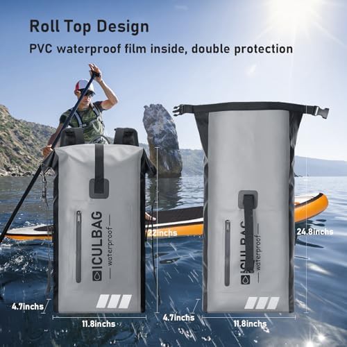 Grey waterproof kayaking backpack 20 liter — photo 3