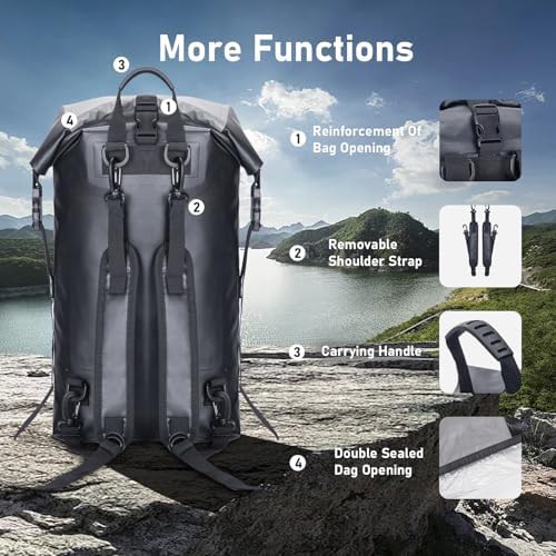 Grey waterproof kayaking backpack 20 liter — photo 4