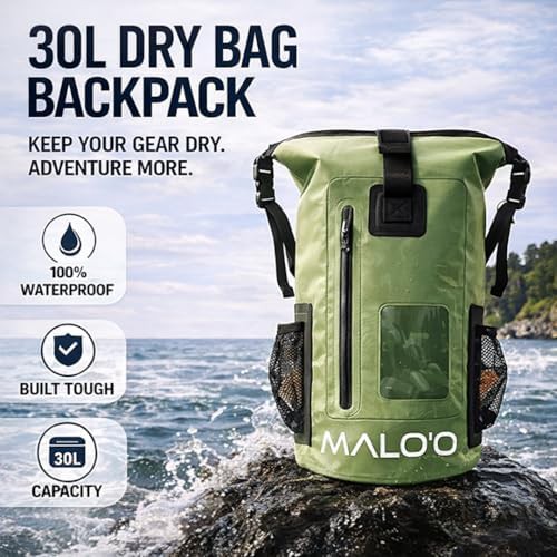 PVC 30 liter roll top dry backpack — photo 3