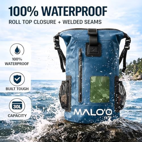 PVC 30 liter roll top dry backpack — photo 4