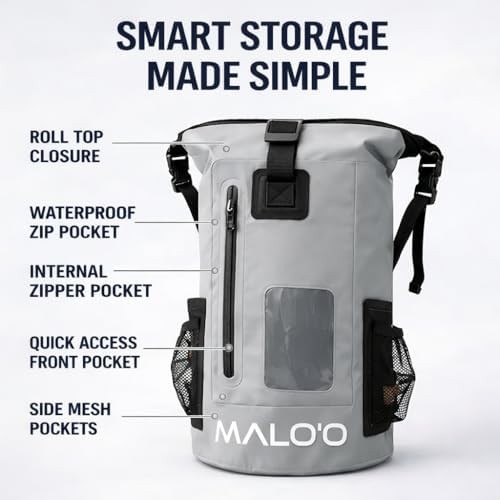 PVC 30 liter roll top dry backpack — photo 5
