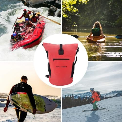 Red floating backpack with phone case — photo 4