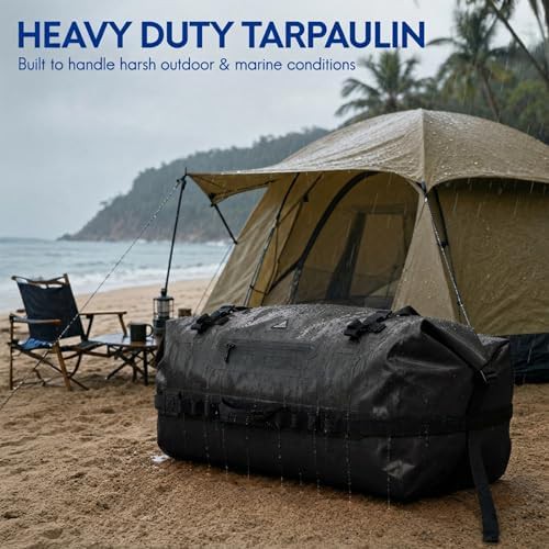 Black 90l roll top dry duffel backpack — photo 3