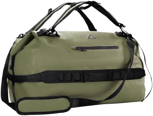 Army green 90l roll top dry duffel backpack