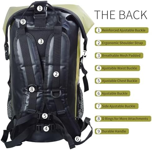 Green roll top boating backpack thirty liters — photo 3