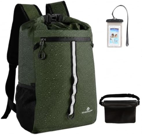 Green 20 liter dry bag backpack
