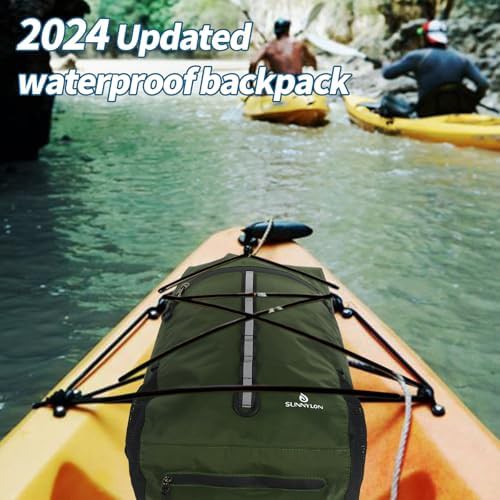 Green 20 liter dry bag backpack — photo 3